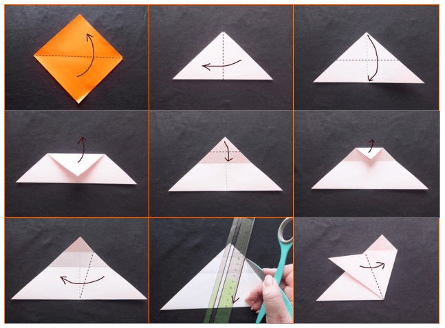 折り紙の簡単つるし雛　花作り方1